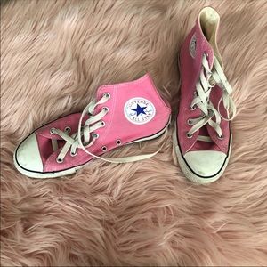 Pink high top converse